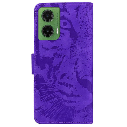 For Motorola Moto G35 5G Case Tiger Imprint Leather Wallet Phone Cover