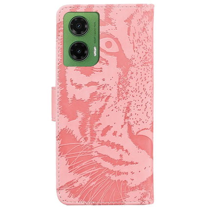 For Motorola Moto G35 5G Case Tiger Imprint Leather Wallet Phone Cover