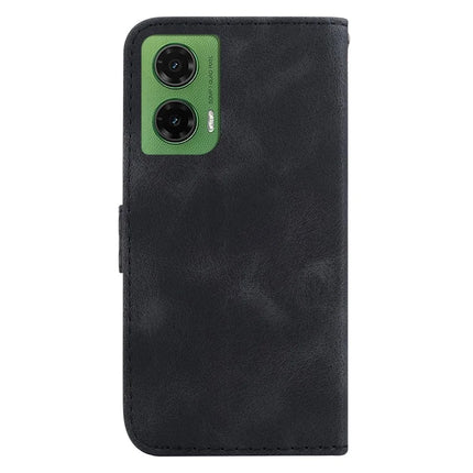 For Motorola Moto G35 5G Stand Case 7-Shaped Pattern Imprint Leather Phone Cover