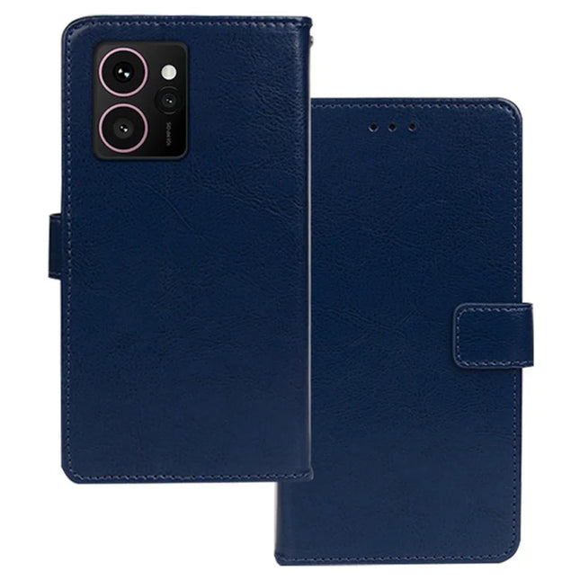 IDEWEI for HMD Skyline Case Card Slots Holder Leather Phone Cover Crazy Horse Texture - Blue
