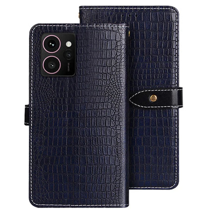 IDEWEI For HMD Skyline Case Crocodile Texture PU Leather Flip Phone Cover - Blue
