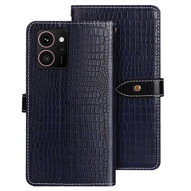 IDEWEI For HMD Skyline Case Crocodile Texture PU Leather Flip Phone Cover - Blue