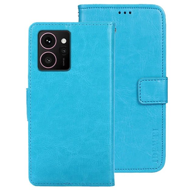 IDEWEI For HMD Skyline Stand Case Crazy Horse Texture Leather Phone Cover - Sky Blue