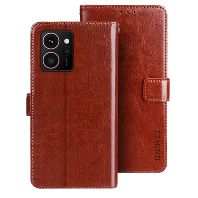 IDEWEI For HMD Skyline Stand Case Crazy Horse Texture Leather Phone Cover - Brown