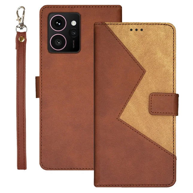 IDEWEI For HMD Skyline Case Card Slots Splicing Color Leather Phone Cover - Brown