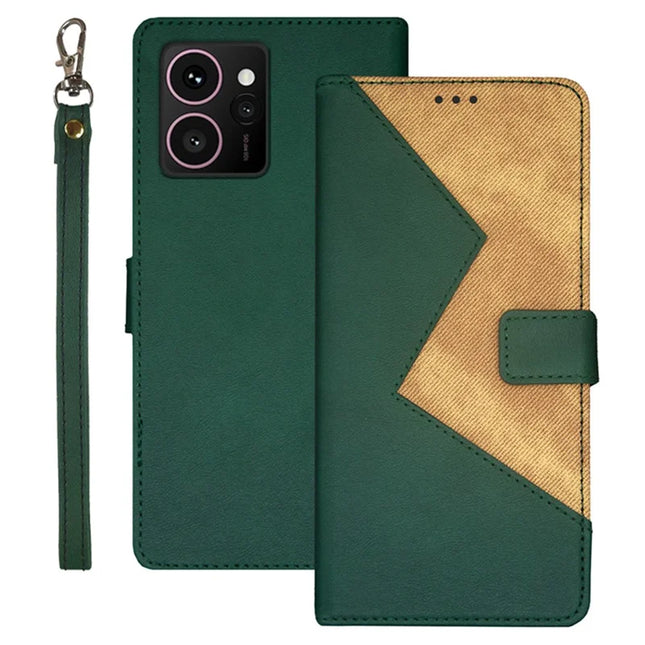 IDEWEI For HMD Skyline Case Card Slots Splicing Color Leather Phone Cover - Green