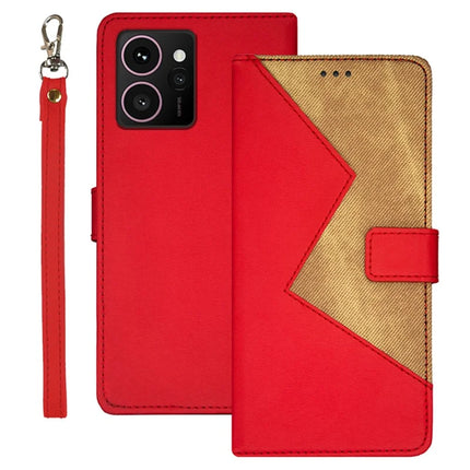 IDEWEI For HMD Skyline Case Card Slots Splicing Color Leather Phone Cover - Red