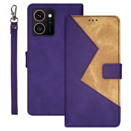 IDEWEI For HMD Skyline Case Card Slots Splicing Color Leather Phone Cover - Purple