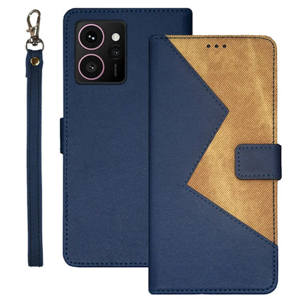 IDEWEI For HMD Skyline Case Card Slots Splicing Color Leather Phone Cover - Blue
