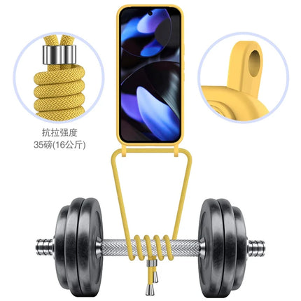 For Google Pixel 9 Case Liquid Silicone Card Holder Phone Back Cover with Lanyard