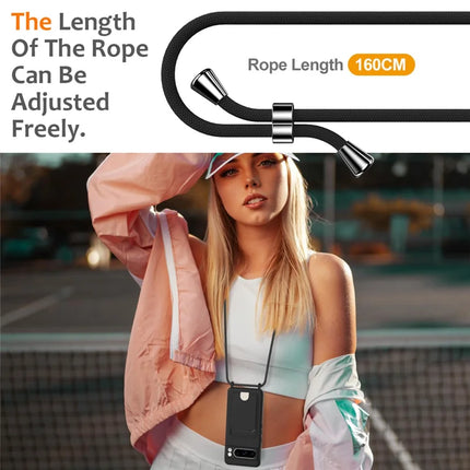 For Google Pixel 8 Pro Case Liquid Silicone Card Holder Phone Back Cover with Lanyard