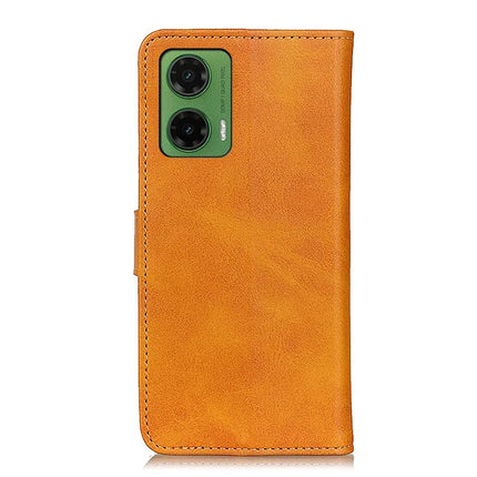 For Motorola Moto G35 5G Stand Wallet Case Cowhide Texture Leather Phone Cover