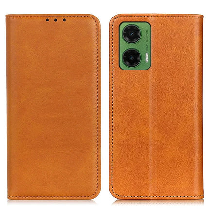 For Motorola Moto G35 5G Case Split Leather Flip Wallet Phone Cover - Brown