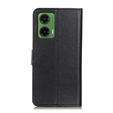 For Motorola Moto G35 5G Wallet Case PU Leather Phone Cover Litchi Texture