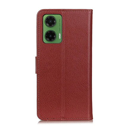 For Motorola Moto G35 5G Wallet Case PU Leather Phone Cover Litchi Texture