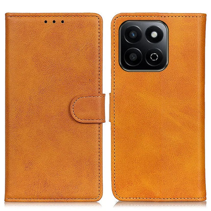 For Honor X7c 4G / 200 Smart 5G / Play 60 Plus 5G Stand Wallet Case Cowhide Texture Leather Phone Cover - Brown
