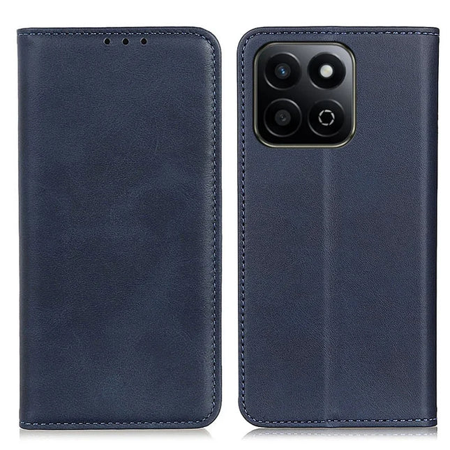 For Honor X7c 4G / 200 Smart 5G / Play 60 Plus 5G Case Split Leather Flip Wallet Phone Cover - Blue