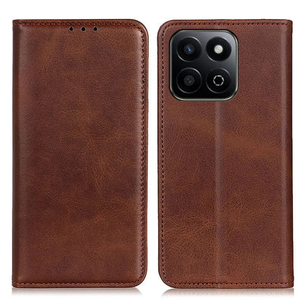 For Honor X7c 4G / 200 Smart 5G / Play 60 Plus 5G Case Split Leather Flip Wallet Phone Cover - Coffee