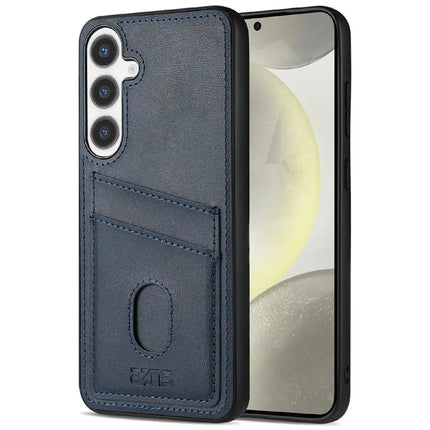 AZNS K1 Series For Samsung Galaxy S24 Case Calf Texture Anti-Drop PU+TPU Phone Cover - Blue