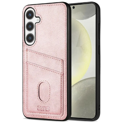 AZNS K1 Series For Samsung Galaxy S24 Case Calf Texture Anti-Drop PU+TPU Phone Cover - Rose Gold