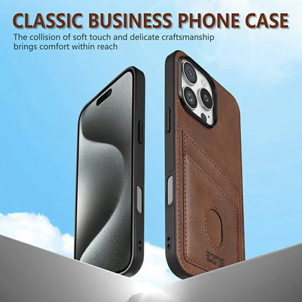 AZNS K1 Series For iPhone 16 Pro Max Case Calf Texture Anti-Drop PU+TPU Phone Cover