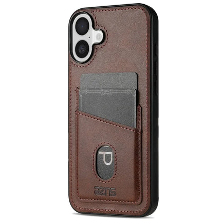 AZNS K1 Series For iPhone 16 Plus Case Calf Texture Anti-Drop PU+TPU Phone Cover