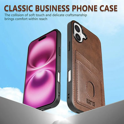 AZNS K1 Series For iPhone 16 Plus Case Calf Texture Anti-Drop PU+TPU Phone Cover