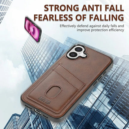 AZNS K1 Series For iPhone 16 Plus Case Calf Texture Anti-Drop PU+TPU Phone Cover