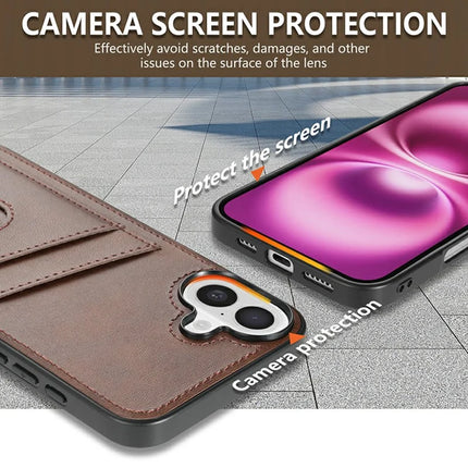 AZNS K1 Series For iPhone 16 Plus Case Calf Texture Anti-Drop PU+TPU Phone Cover