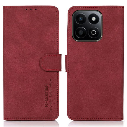 KHAZNEH For Honor X7c 4G / 200 Smart 5G / Play 60 Plus 5G Stand Case PU Leather Wallet Phone Cover - Red