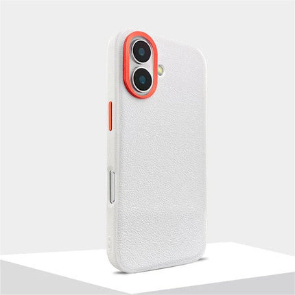 For iPhone 16 Plus Case Compatible with MagSafe PU+PC+TPU Phone Cover with Metal Lens Frame