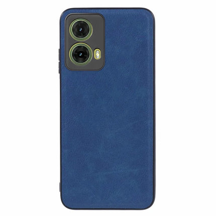 For Motorola Moto G35 5G Case Retro Leather Coated PC+TPU Phone Cover - Blue