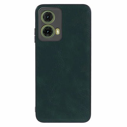 For Motorola Moto G35 5G Case Retro Leather Coated PC+TPU Phone Cover - Green