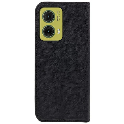 For Motorola Moto G35 5G Case Cross Texture Leather Phone Cover Hidden Magnetic