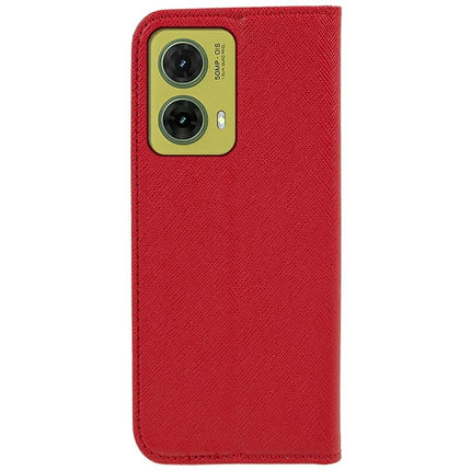 For Motorola Moto G35 5G Case Cross Texture Leather Phone Cover Hidden Magnetic