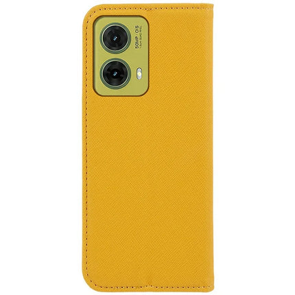 For Motorola Moto G35 5G Case Cross Texture Leather Phone Cover Hidden Magnetic