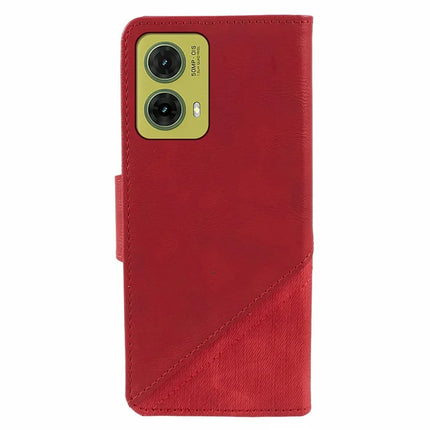 For Motorola Moto G35 5G Case Splicing Texture Leather Phone Cover Viewing Stand