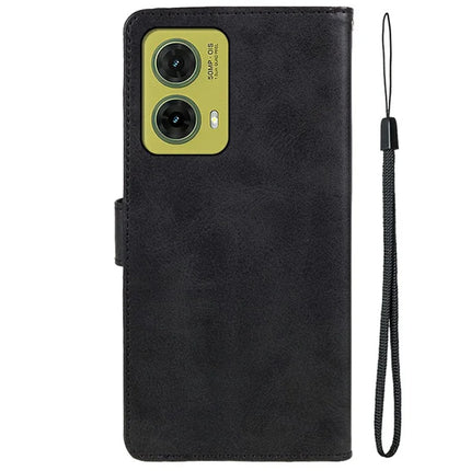 For Motorola Moto G35 5G Case PU Leather Wallet Protective Phone Cover Calf Texture