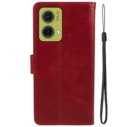 For Motorola Moto G35 5G Case PU Leather Wallet Protective Phone Cover Calf Texture