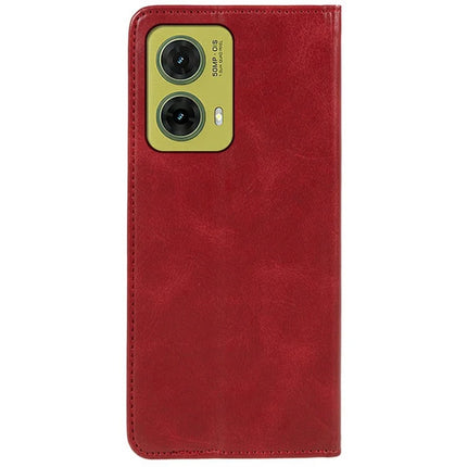 For Motorola Moto G35 5G Case Strong Magnetic PU Leather Phone Cover Calf Texture