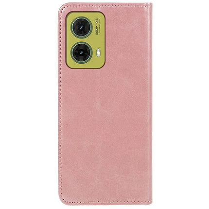 For Motorola Moto G35 5G Case Strong Magnetic PU Leather Phone Cover Calf Texture