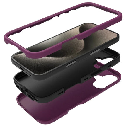 GW03 For iPhone 16 Plus Case TPU + PC Phone Cover Dual Layer Shockproof - Dark Purple