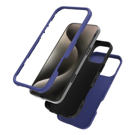 GW03 For iPhone 16 Pro Max Case TPU + PC Phone Cover Dual Layer Shockproof - Navy Blue