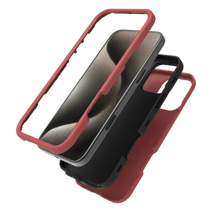 GW03 For iPhone 16 Pro Max Case TPU + PC Phone Cover Dual Layer Shockproof - Red