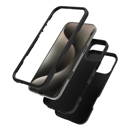 GW03 For iPhone 16 Pro Max Case TPU + PC Phone Cover Dual Layer Shockproof - Black