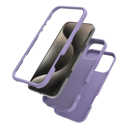 GW03 For iPhone 16 Pro Max Case TPU + PC Phone Cover Dual Layer Shockproof - Light Purple