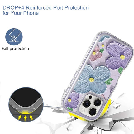 GW02 For iPhone 16 Pro Max Case IMD Pattern TPU+PC Shockproof Phone Cover