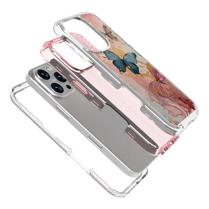 GW02 For iPhone 16 Pro Max Case IMD Pattern TPU+PC Shockproof Phone Cover