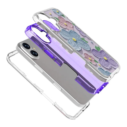 GW02 For iPhone 16 Plus Case IMD Pattern TPU+PC Shockproof Phone Cover