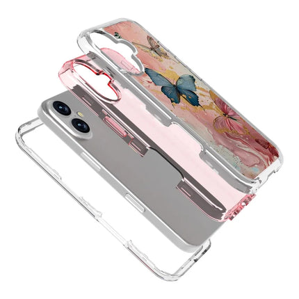 GW02 For iPhone 16 Plus Case IMD Pattern TPU+PC Shockproof Phone Cover